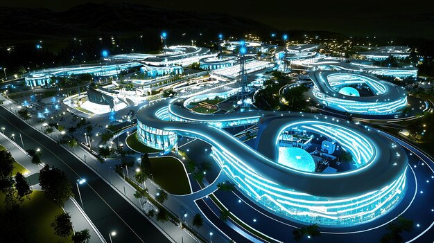 A futuristic cityscape with holographic interfaces and autonomous vehicles, highlighting the integration of STEM fields in urban development and technology.