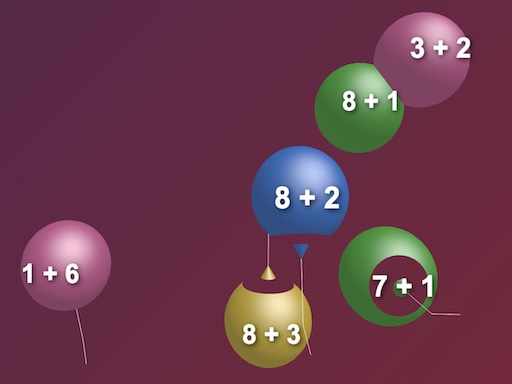 Balloon Pop Addition 3D Game