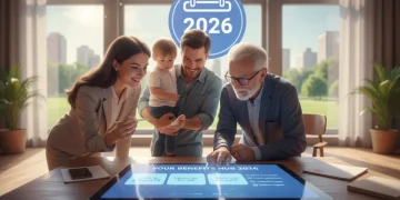 People reviewing 2026 open enrollment benefit options on a tablet