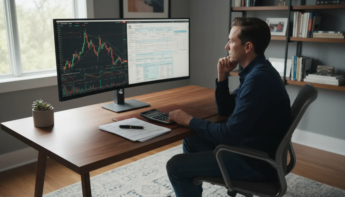 Individual navigating cryptocurrency tax reporting software