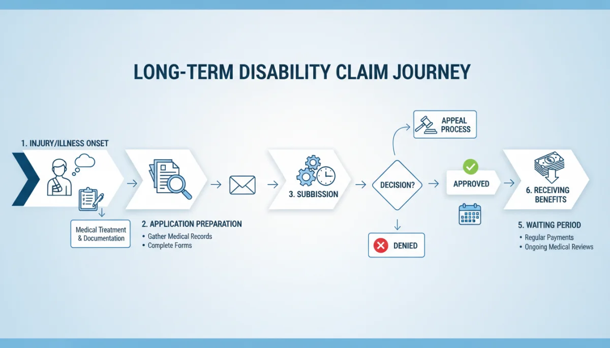 Flowchart of long-term disability claims process