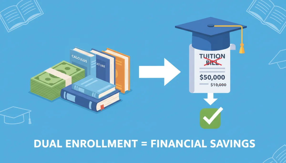 Financial savings graphic for dual enrollment tuition