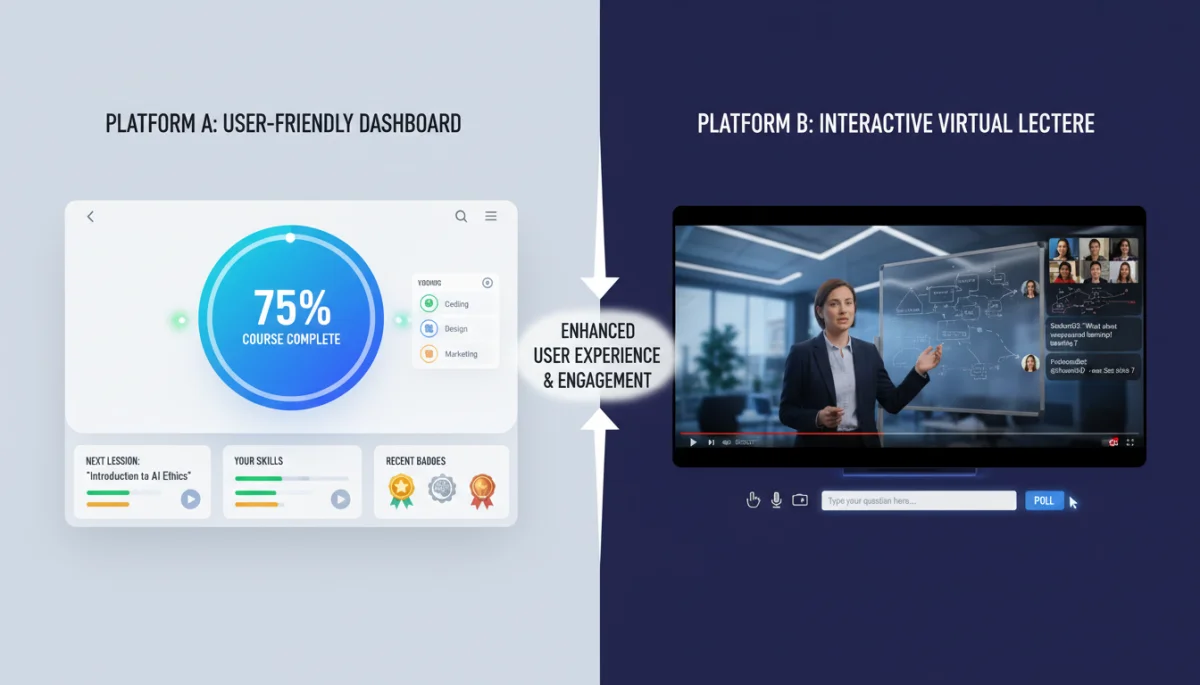 Comparing user interfaces and features of top online learning platforms