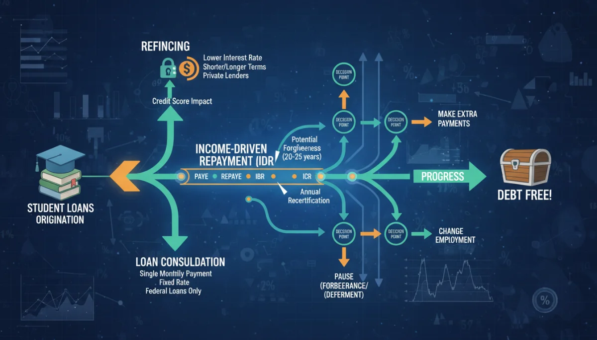 Financial roadmap illustrating student loan repayment strategies