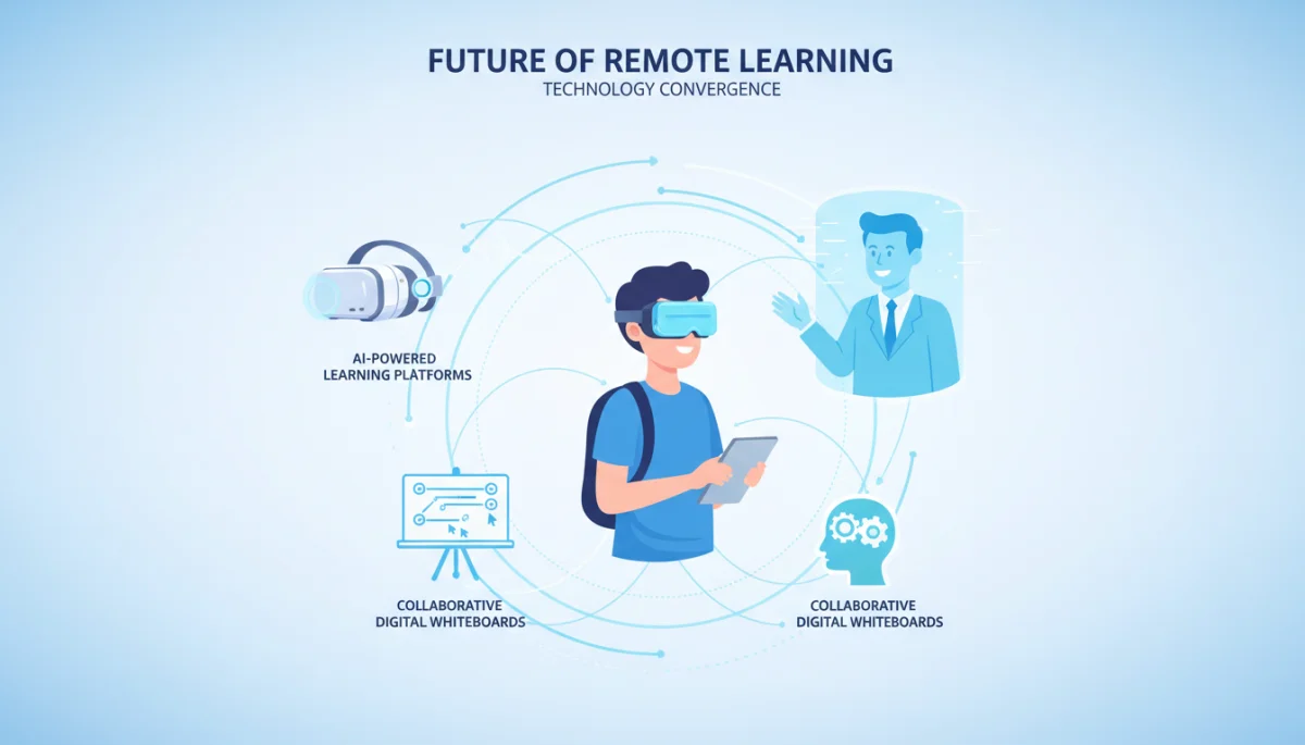 Infographic showing technology integration in remote higher education